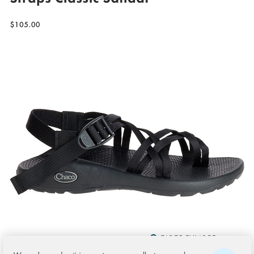 Chaco Women's Zx/2 Adjustable Dual Strap Classic Black Sandal Strappy Size 10